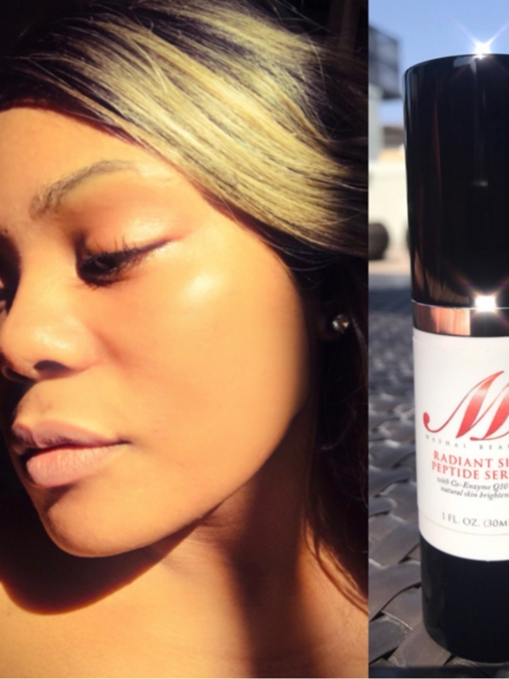 Radiant Silk Peptide Serum — White & Black Bottle